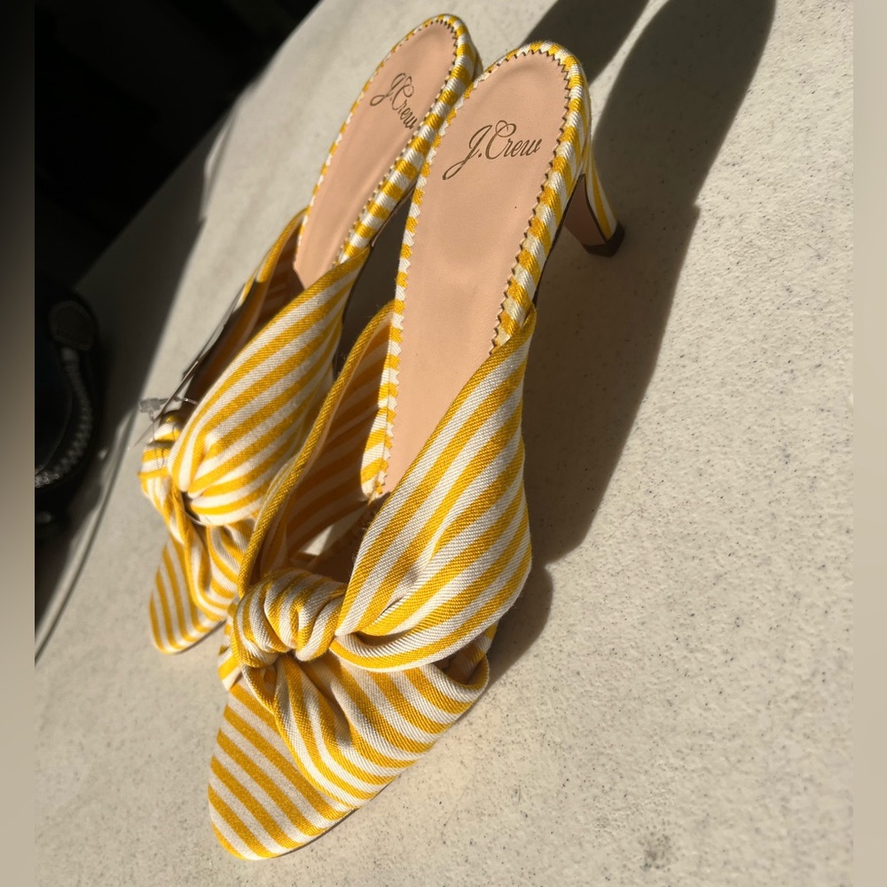 J Crew Striped Kitten Heels BARELY WORN!!